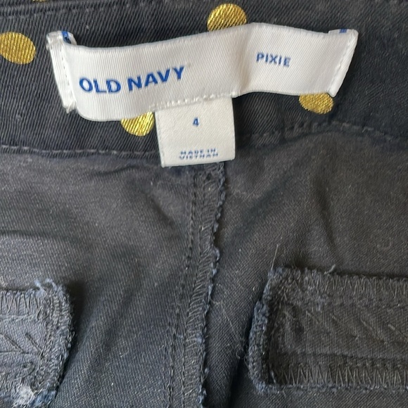 OLD NAVY Women’s Black with Gold Dots Pixie Stretch Ankle Pants Size 4 - Picture 4 of 10